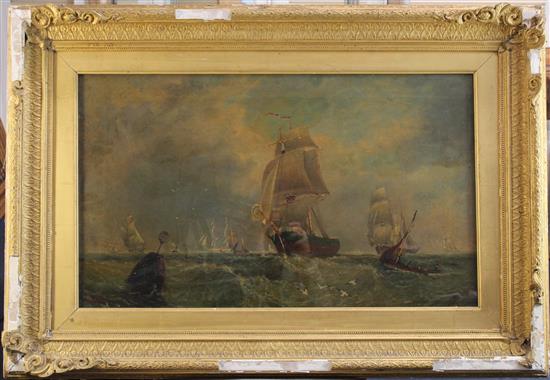 A. Hulk Shipping at sea, 18 x 30in.